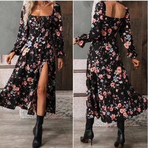 Urbann-Vibe Boho Maxi Dress For Women Floral Print With Pockets And Relaxed Fit Everyday Comfort main image 0